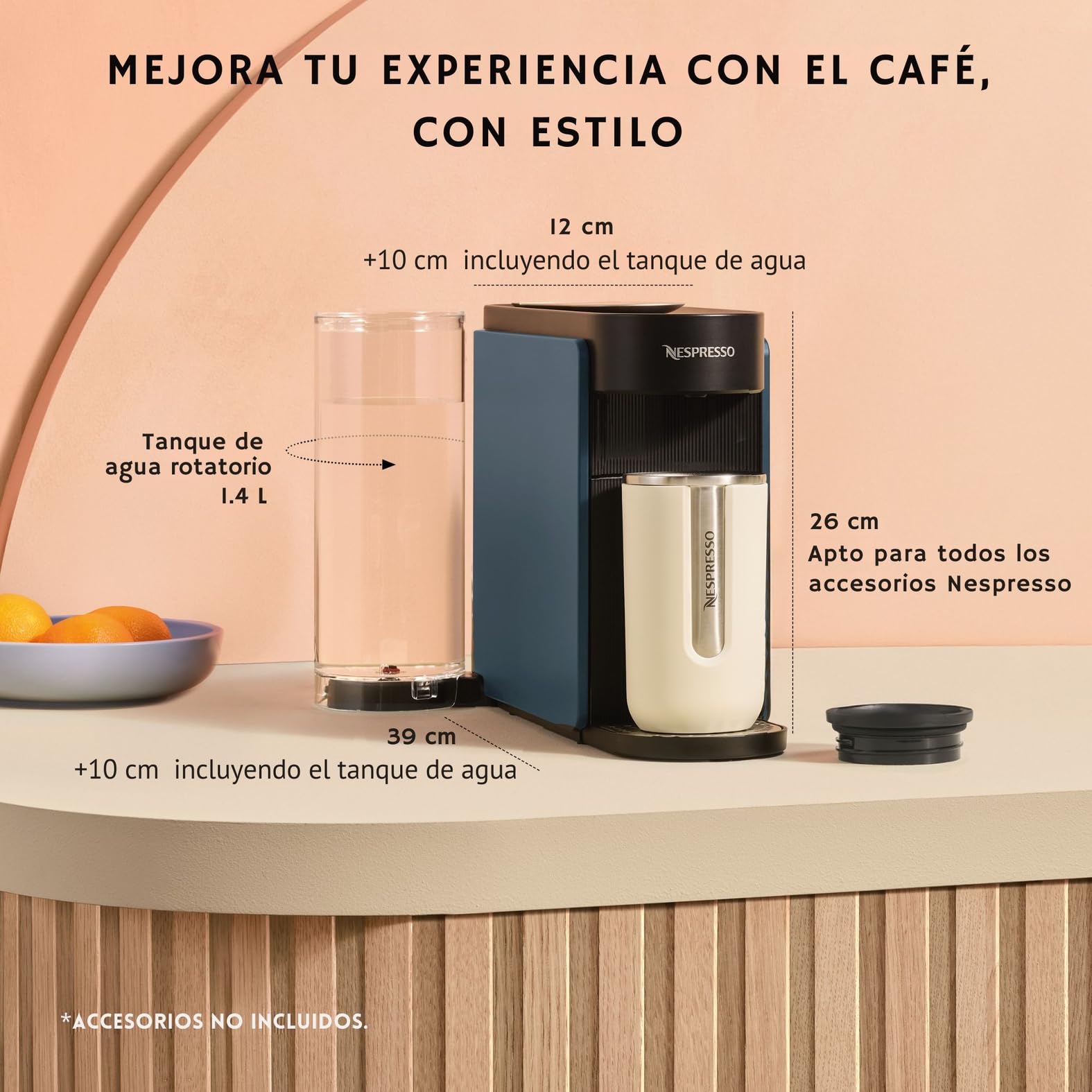 KRUPS Nespresso Vertuo Up, Cafetera de Cápsulas, Depósito 1,4L, Negra | 7 Tamaños de taza, Nespresso Smart, Lista en 3 segundos, Apagado automático, Cápsulas Nespresso Vertuo, XN9408