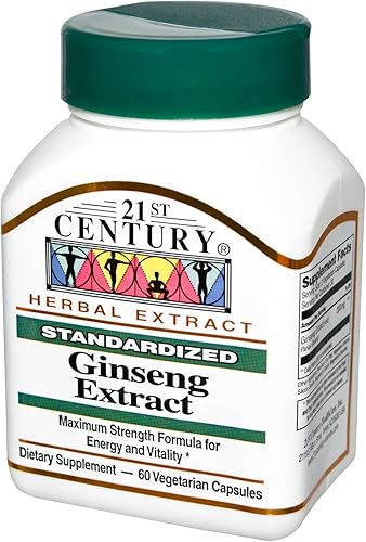 21st Century Cuidado de la salud, extracto de ginseng, 60 cápsulas vegetales