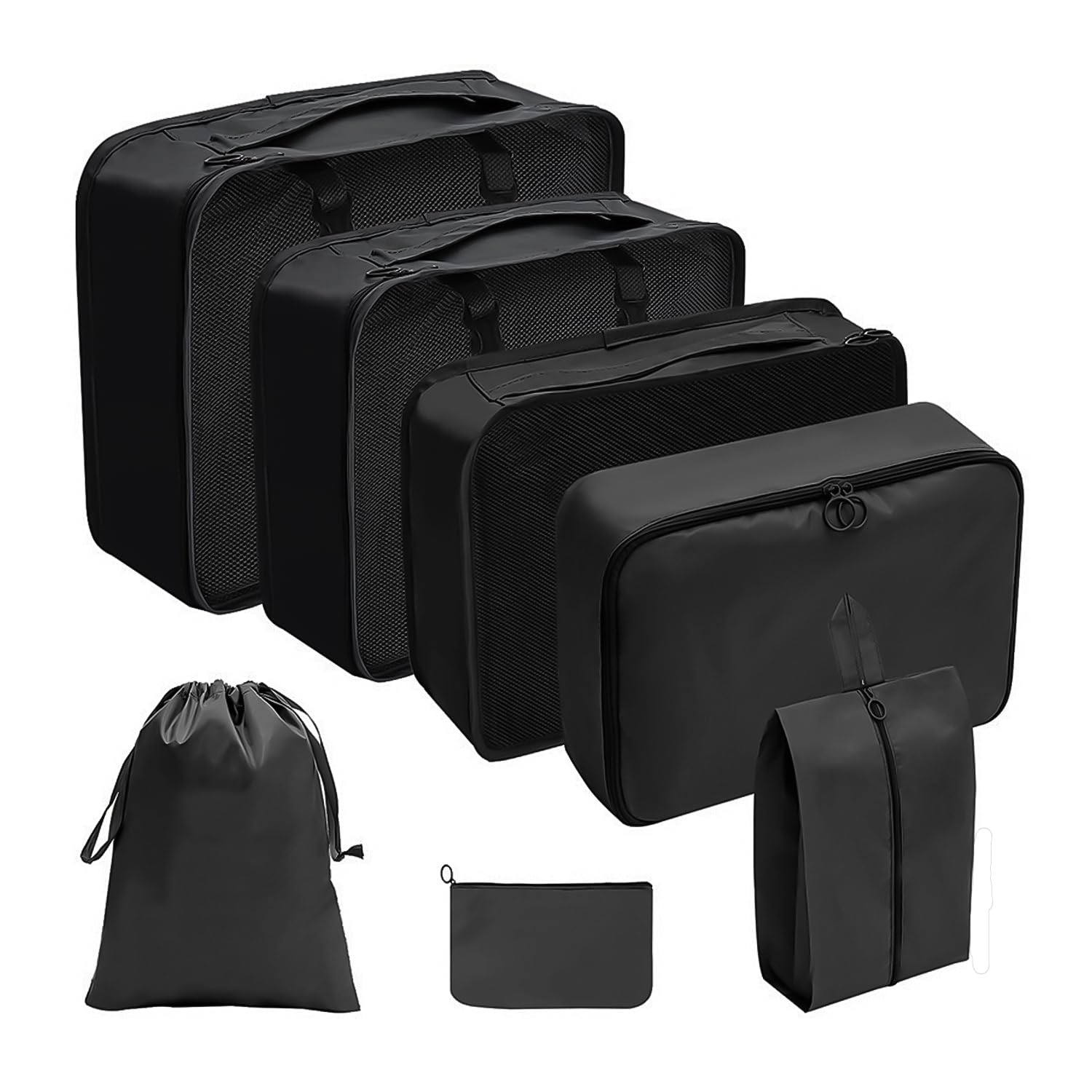 Lot De 3 Cubes De Compression Pour Valise - Sacs étanches Organisateurs De Voyage - Noir - MUCHER - 10