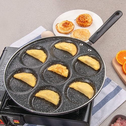Miniatura 5 de Sartén para huevos fritos, sartén antiadherente de 7 agujeros para panqueques, olla de aleación de aluminio para desayuno, compatible con estufa de