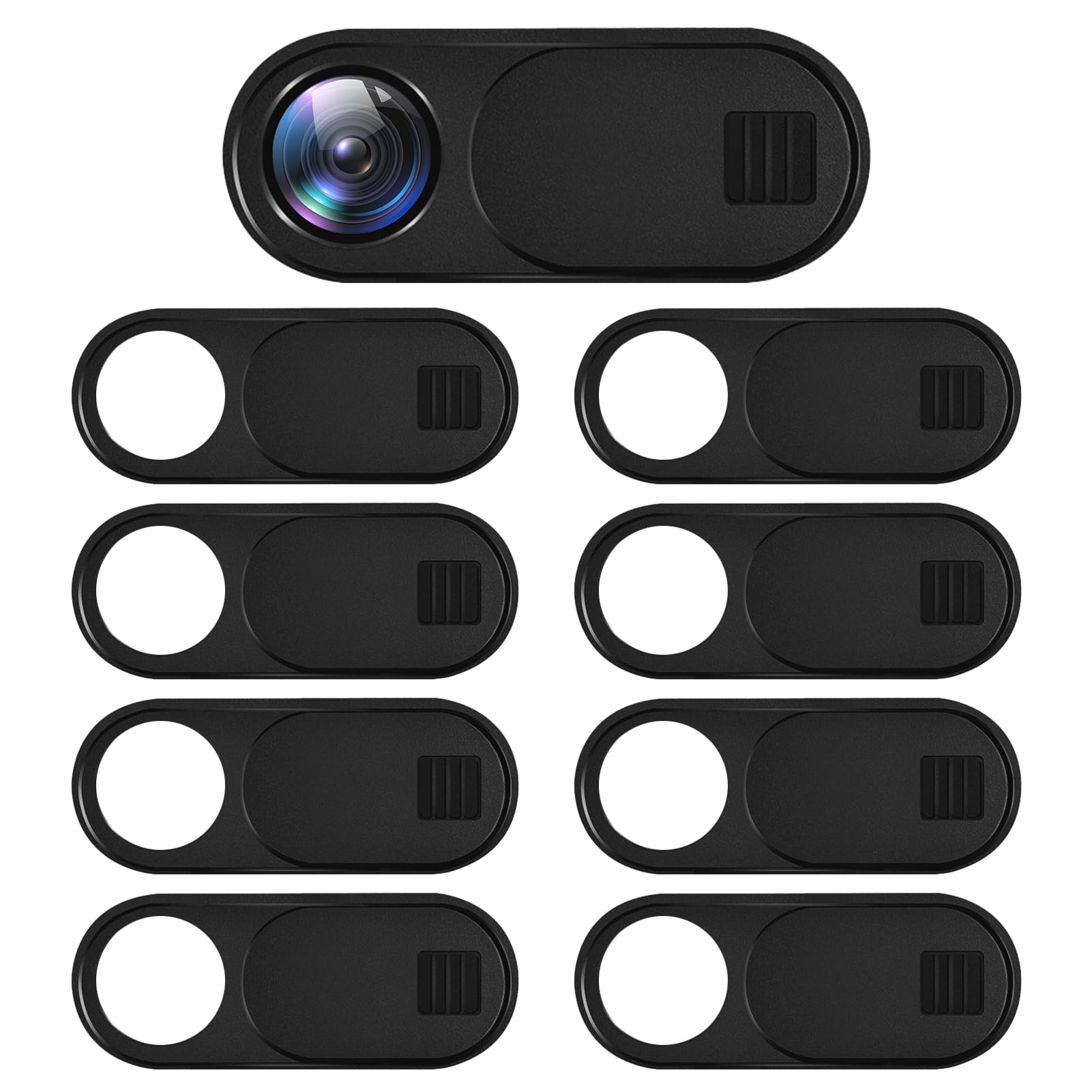 9 Pack Webcam Cover, Camera Cover Slider for Tesla Cabin Camera Car Inner Camera Blocker Camera Slide Cover for Tesla Model 3 / Y, Macbook, Laptop, Desktop, Tablet, Smart Phone Privacy Protect Black