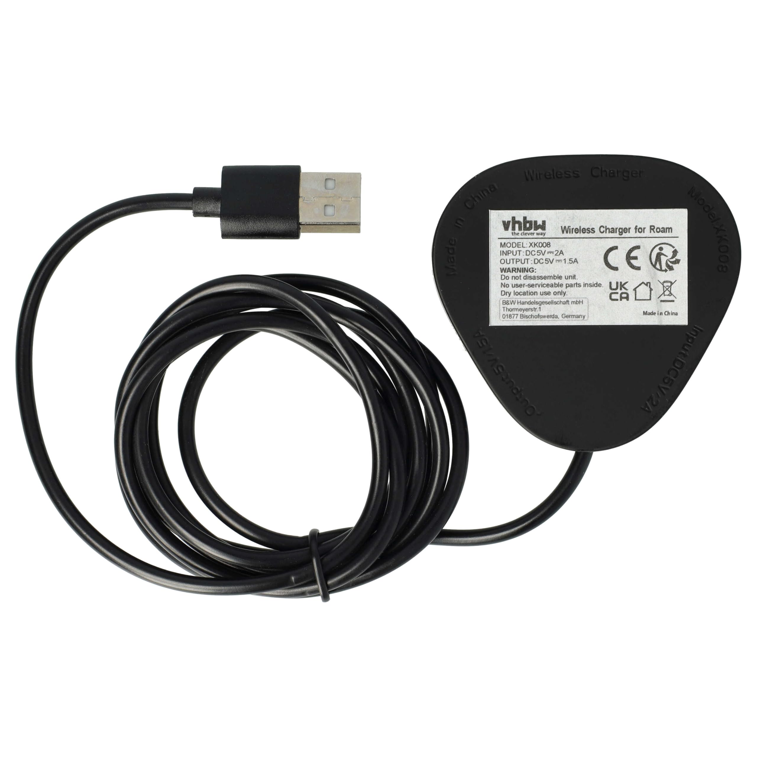 vhbw stazione di ricarica compatibile con Sono Roam 2 altoparlanti - Cavo di ricarica 145 cm nero