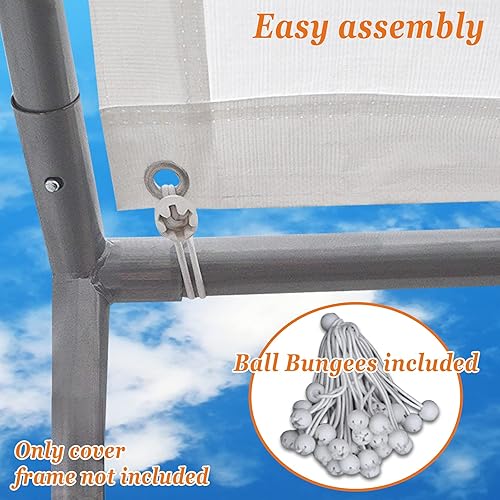 Miniatura 5 de Strong Camel Cubierta de repuesto para toldo de cochera de 10 x 20 pies para tienda de campaña, cubierta de refugio de garaje con bungees (solo