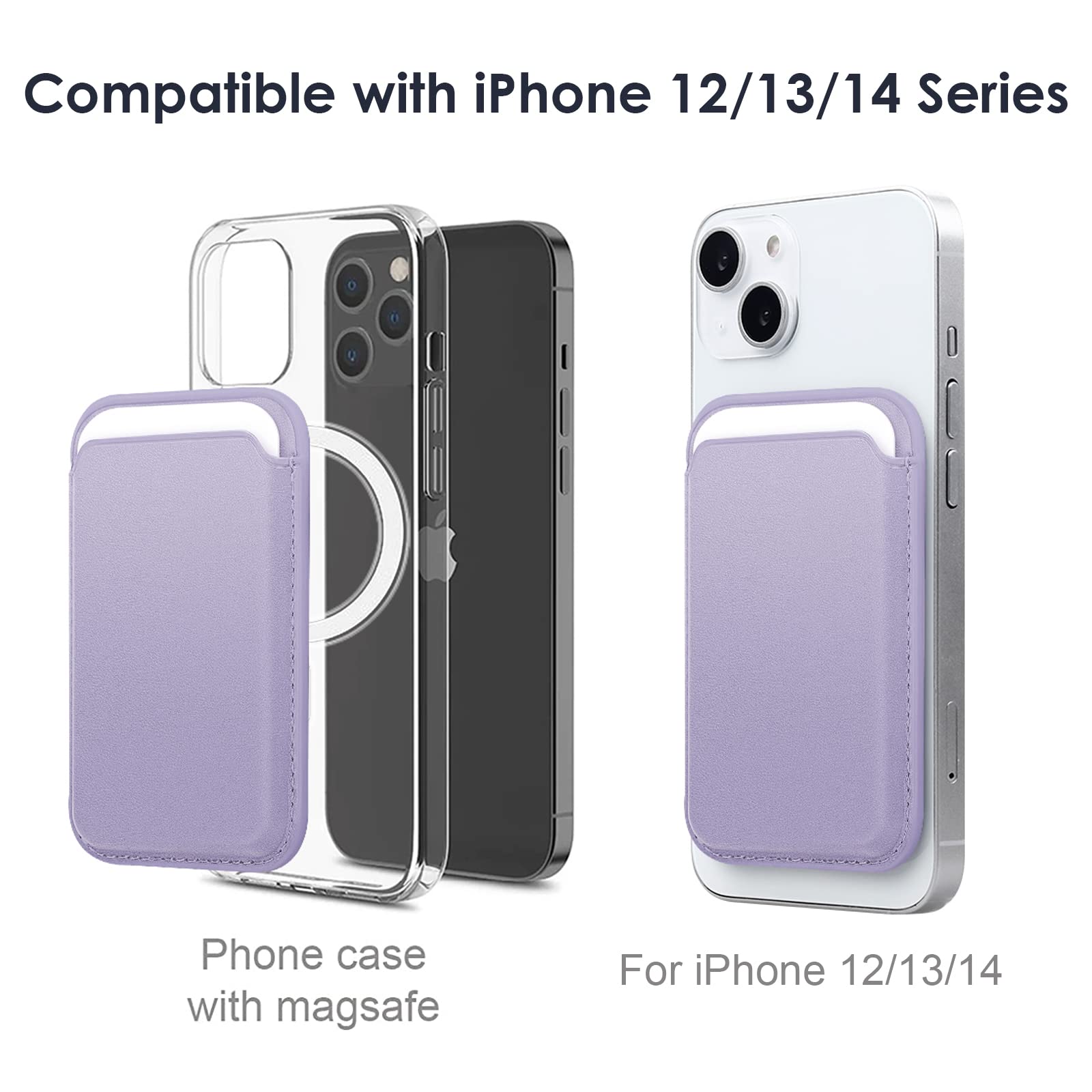 WALLFID Portafoglio in pelle con MagSafe compatibile con iPhone 12/13 Mini/Pro/Max, supporto RFID con magnete MagSafe