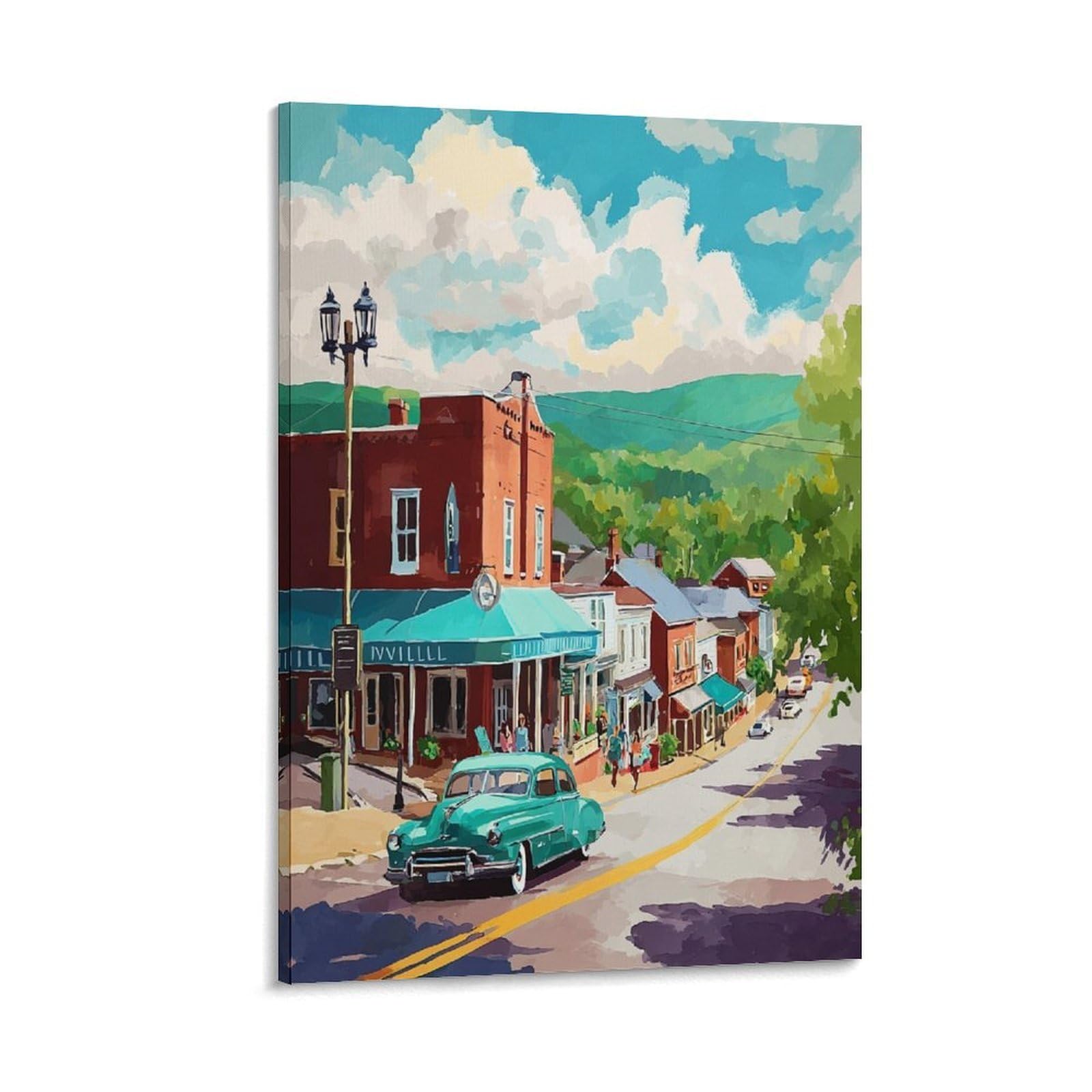 ZBBGGOZ Meadville Posters 24x36inch(60x90cm) Vintage Watercolor Canvas Art