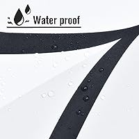 Vista 5 de Juego de cortina de ducha blanca sin gancho con forro de tela a presión, estilo hotel con ventana superior de malla transparente, diseño geométrico