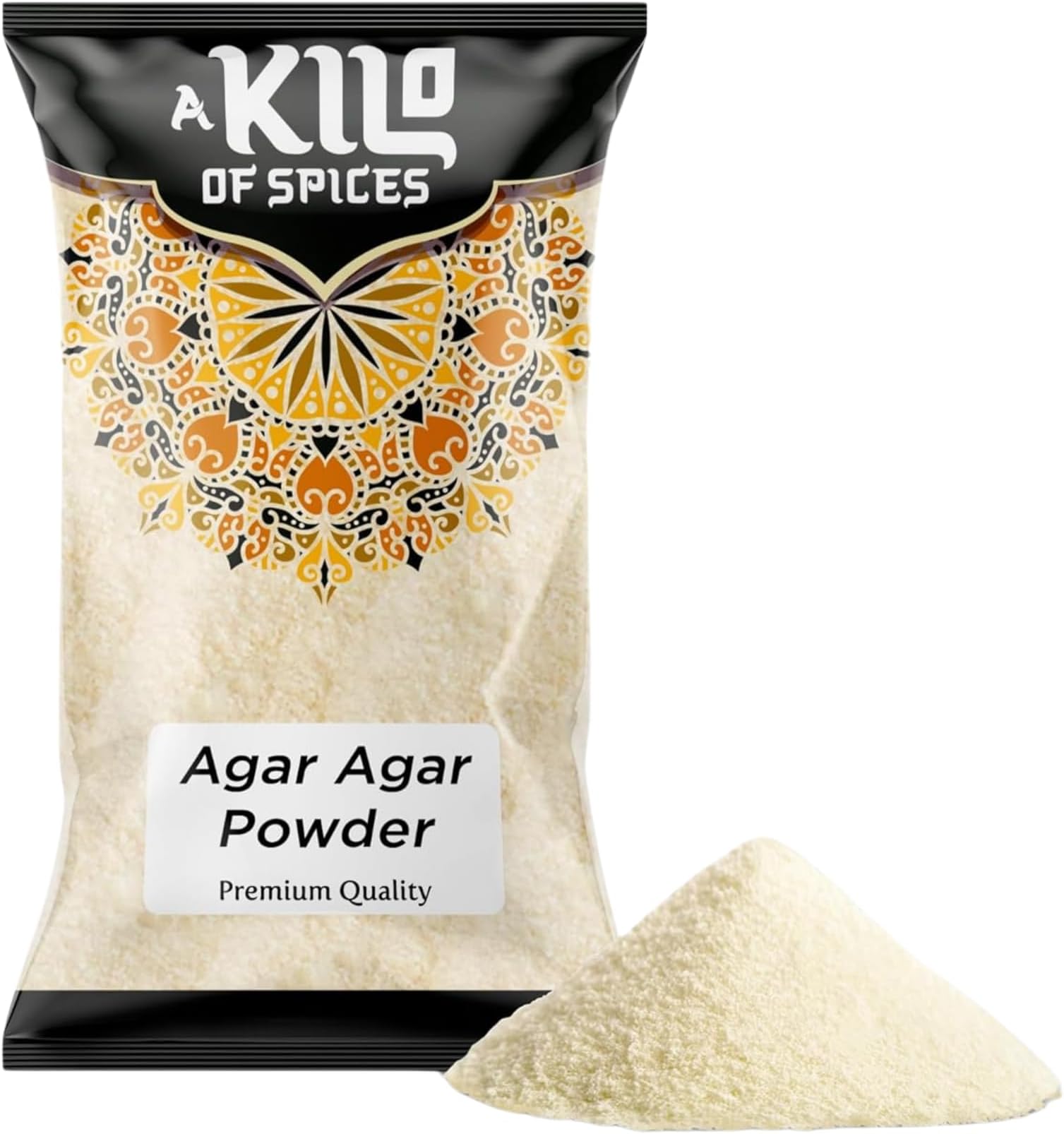 A Kilo of Spices | Agar Agar Powder 500g | Premium Quality Vegetarian Gelatin Substitute, Natural Food Thickener | Jelly & Faluda Powder for Cooking, Baking, Vegan Desserts & Culinary Use