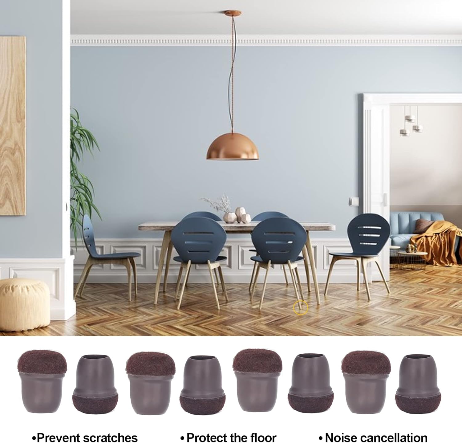 Chair Foot Pad, Chair Leg Protector Scratch Resistant TPE Noise Cancellation for Home Use