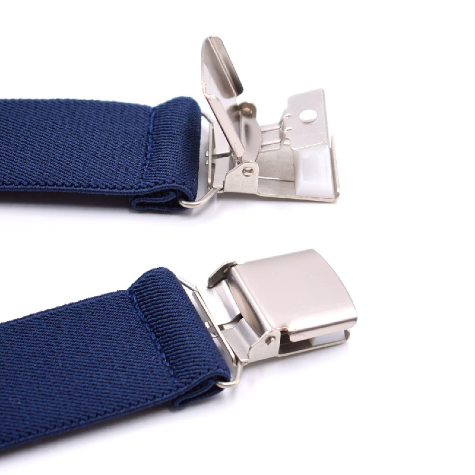 Clips de liguero, tirantes para hombre, 4 clips, correa elástica ajustable para exteriores, 2,5 x 120 cm, regalo para padre (marrón)