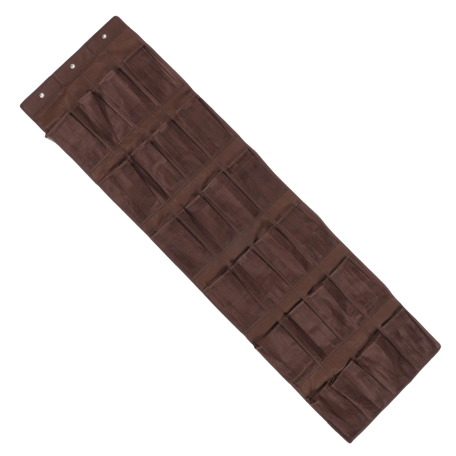 Zapatero para colocar sobre la puerta, tela no tejida de 24 unidades, color café, 48 x 168 cm, perfecto para oficina, baño o armario