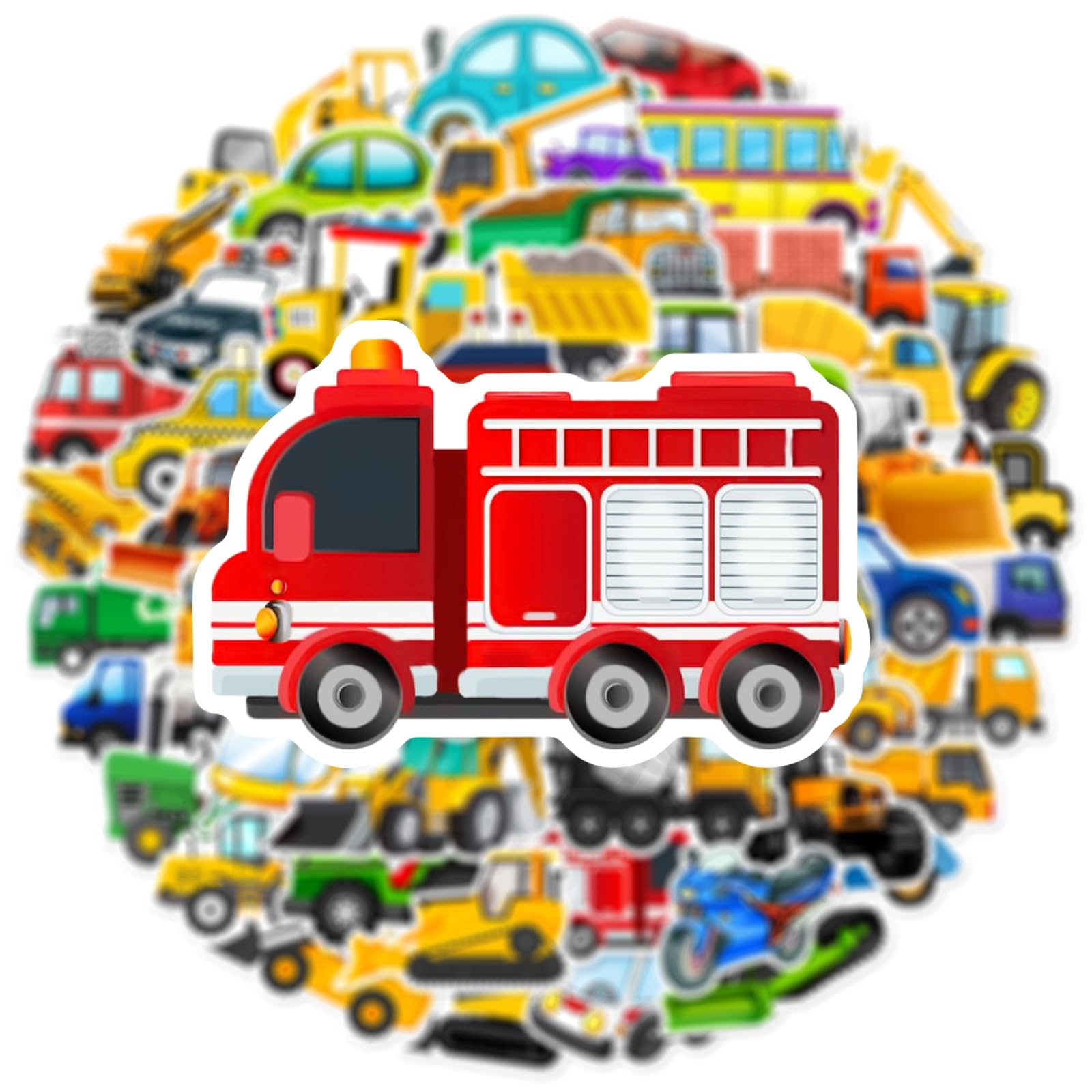 Snapklik.com : 60 PCS Transportation Vehicle Truck Stickers For Kids Boys,  Party Favor And Supplies Vinyl Waterproof Stickers Construction Truck  Airplane Train Helicopter Car Boat Motorcycle Tractor Bus Firetruck, image size:1600x1600