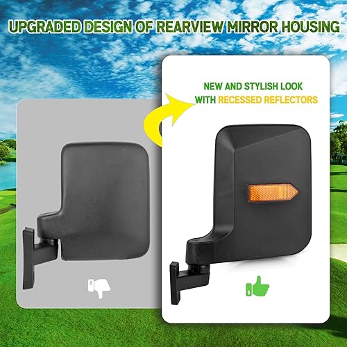Miniatura 3 de Espejos laterales para carrito de golf compatibles con Club Car EZ-GO Yamaha y otros, sin necesidad de perforación, montaje universal para tubo de