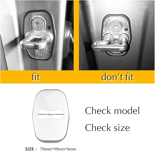 Miniatura 6 de 4 piezas de cerradura de puerta de coche cubierta protectora de acero inoxidable para DS 2 3 4 5 6 7 DS2 DS3 DS4 DS5 DS6 DS7 Accesorios para coches