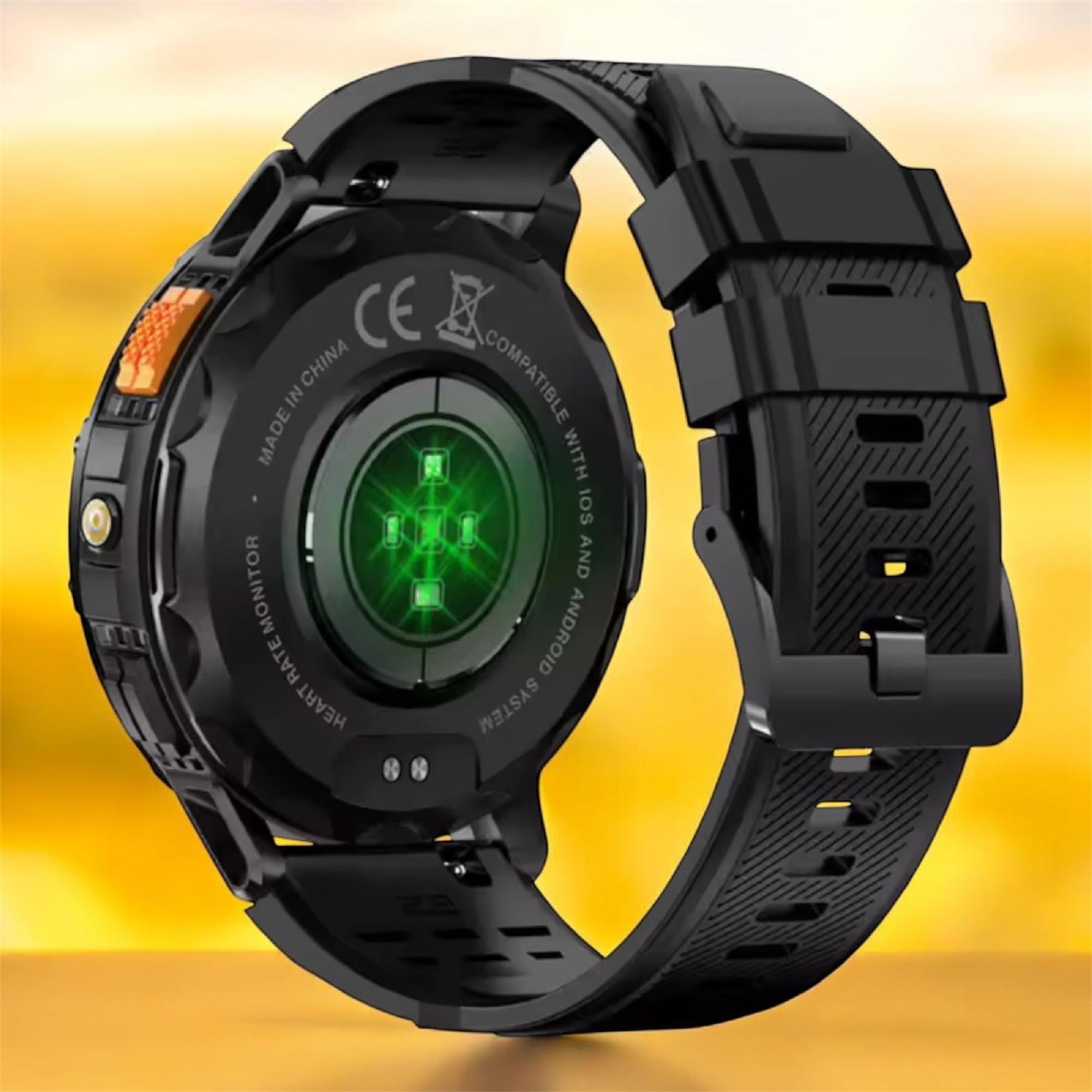 Orologio intelligente da uomo militare con GPS, torcia elettrica, impermeabile, 50 m, 530 mAh, schermo da 1,43 pollici, AMOLED 460 x 460, SmartWatch Sport Monitor per la salute