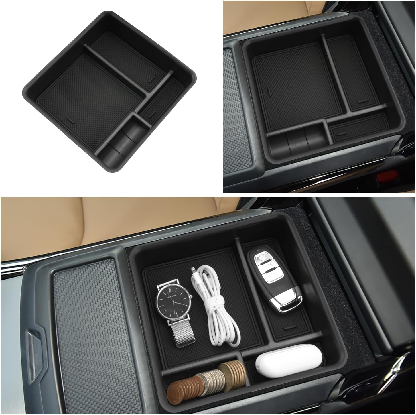 2025 Range Rover Center Console Organizer for Land Rover Range Rover Accessories Middle Console Organizer Compatible with 2023 2024 2025 Land Rover Range Rover Sport/Evoque(Without Refrigerator)