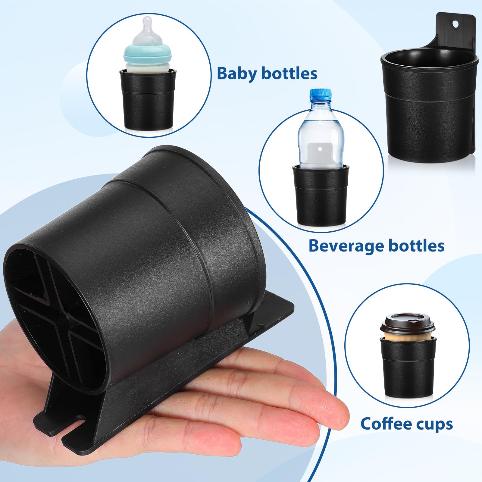 ABOOFAN Portavasos para Silla de Cine y Teatro, Soporte Resistente para Botellas y Vasos, Compatible Biberones, Fácil Instalación sin Herramientas, Accesorio Portátil para Exteriores