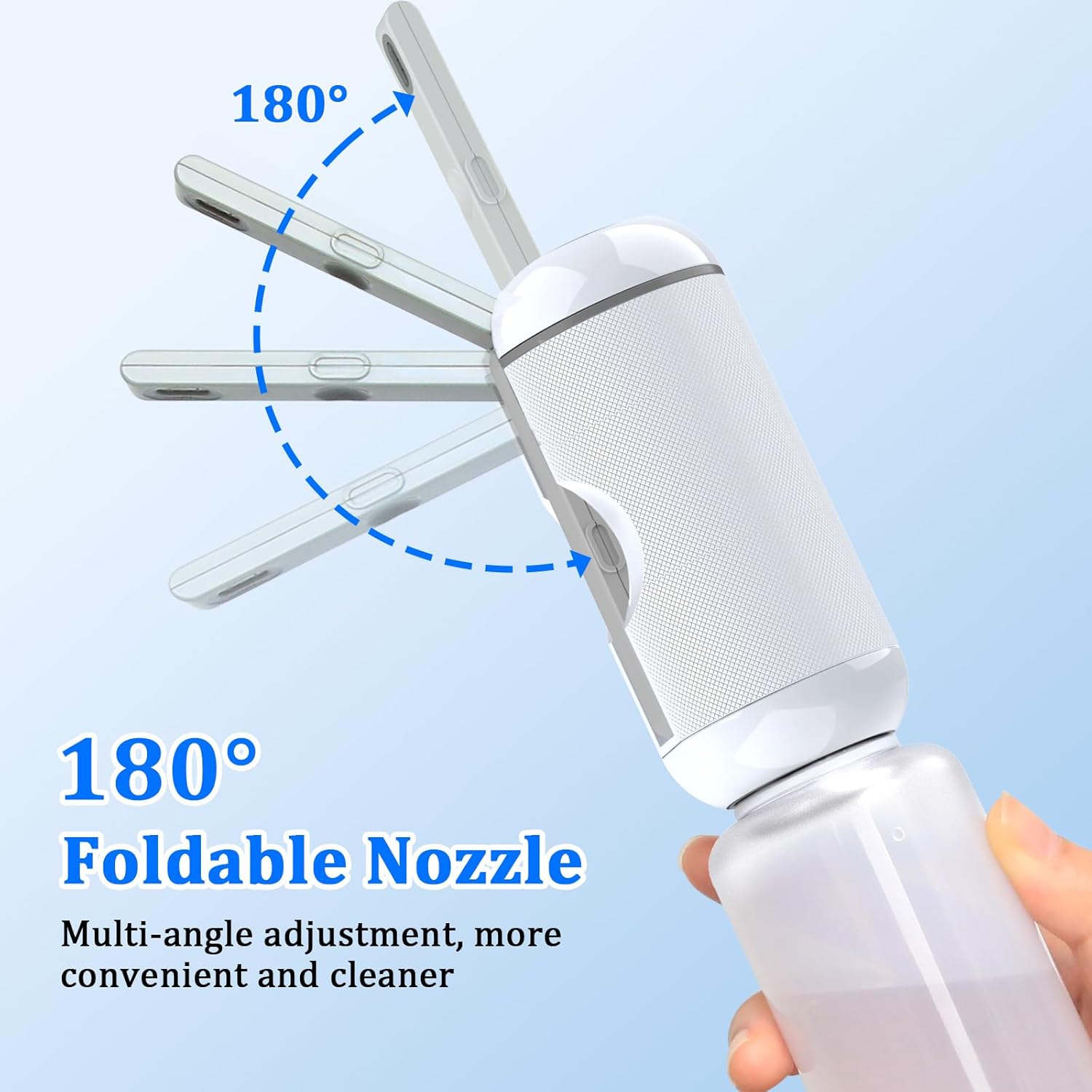 Portable Bidet for Travel, Rechargeable Travel Bidet Sprayer Fits Various Sizes of Water Bottles, Waterproof High Pressure Handheld Bidet for Women Men Personal Hygiene, White
