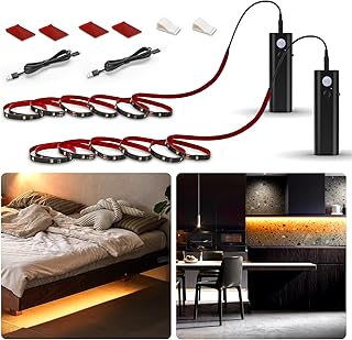 WOBANE Rechargeable Motion Sensor Strip Light, LED Closet Lights, Upgrad...