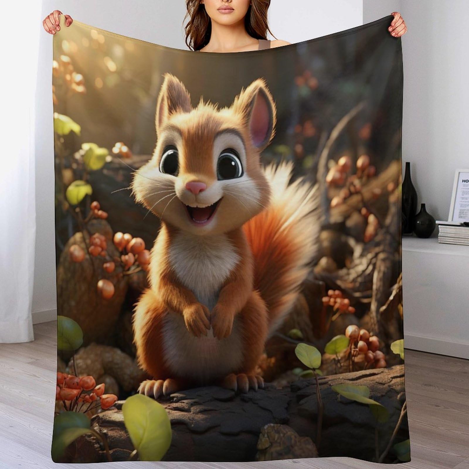Couverture écureuil moelleuse pour des moments de tendresse en famille