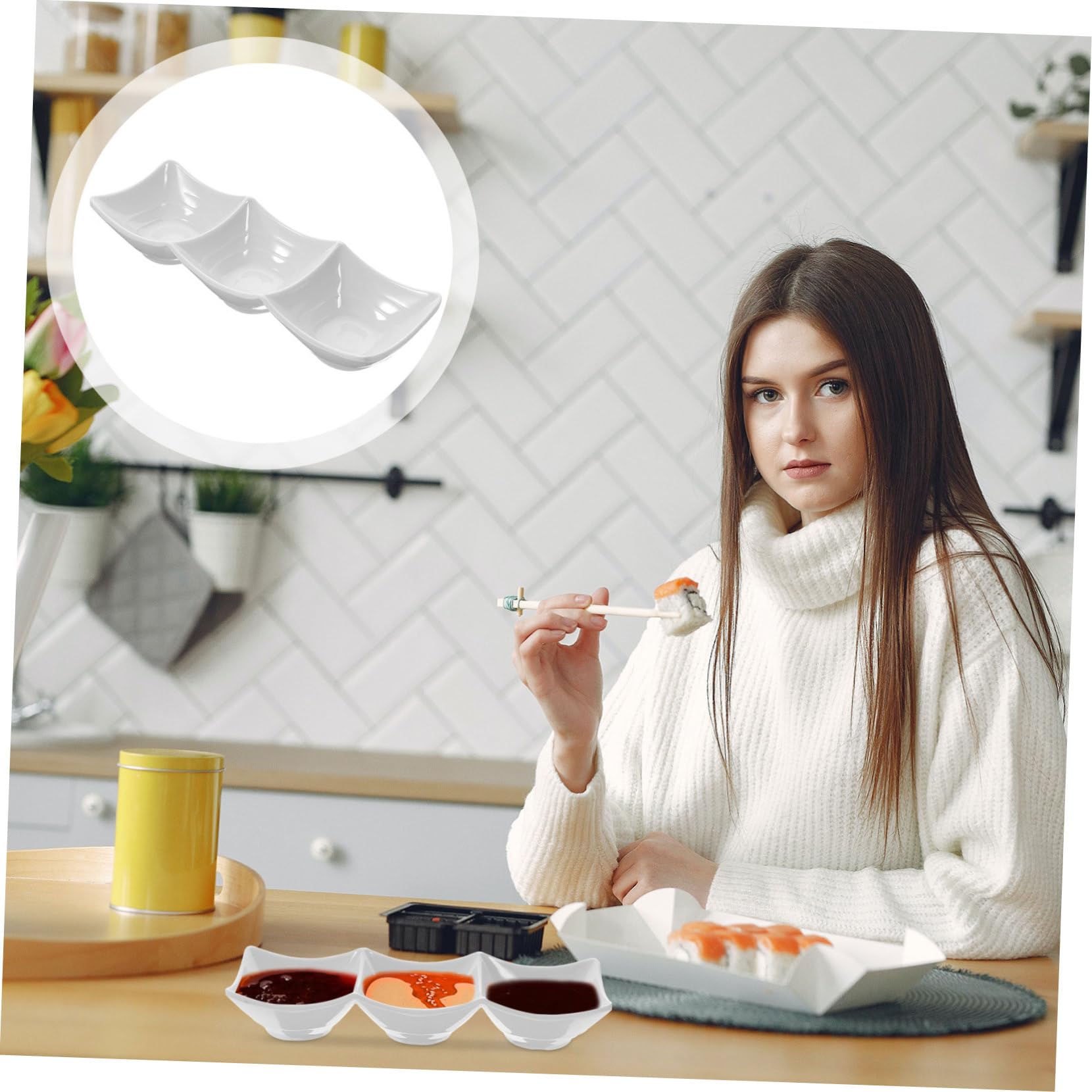 OFFSCH Condiment Storage Dish Bowl for Appetizers Snack Serving Tray for Dipping Sauces Seasoning Plates for Bbq and Parties