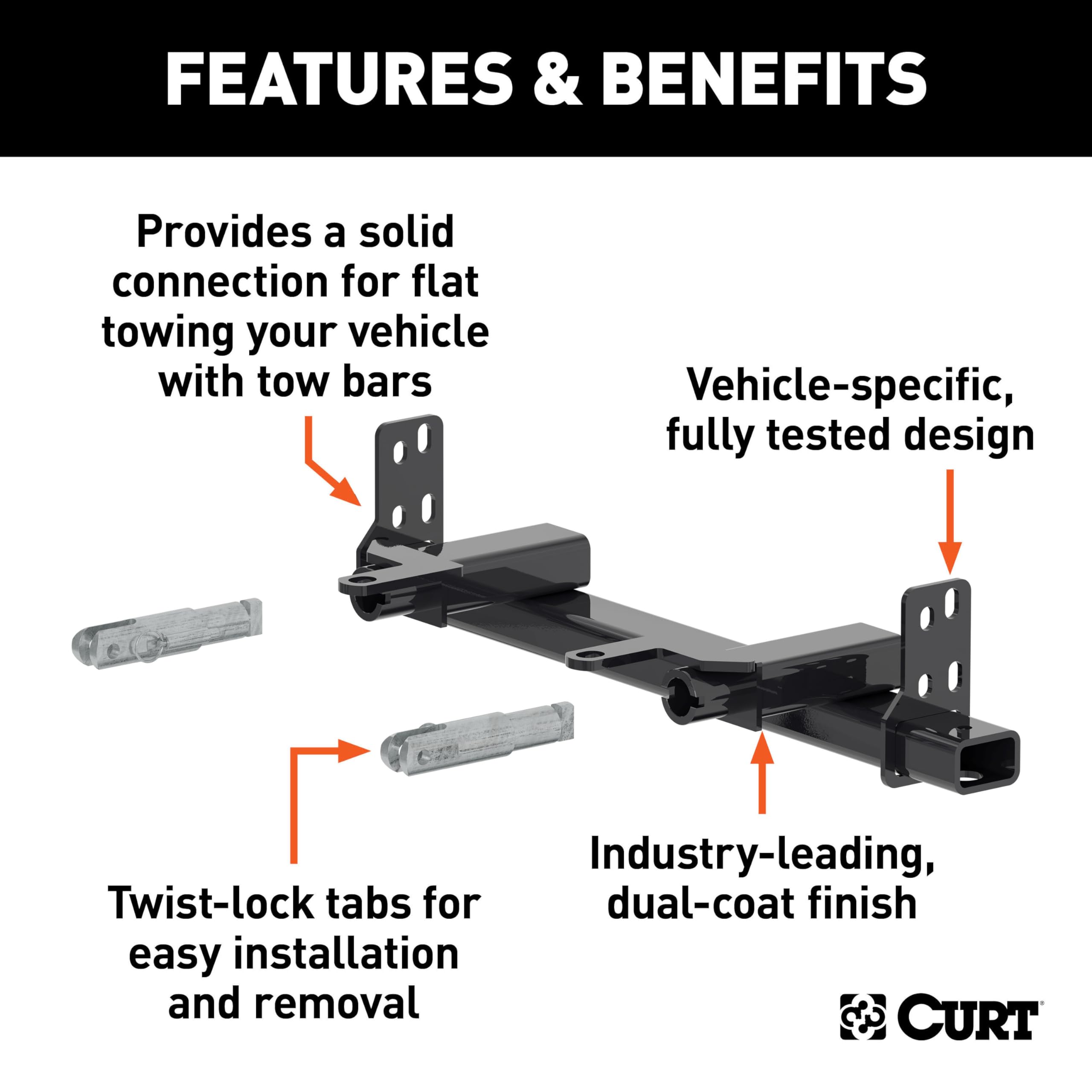 CURT 70145 Custom Tow Bar Base Plate Brackets for Dinghy Towing, Fits Select Chevrolet Suburban, Tahoe, GMC Yukon, XL