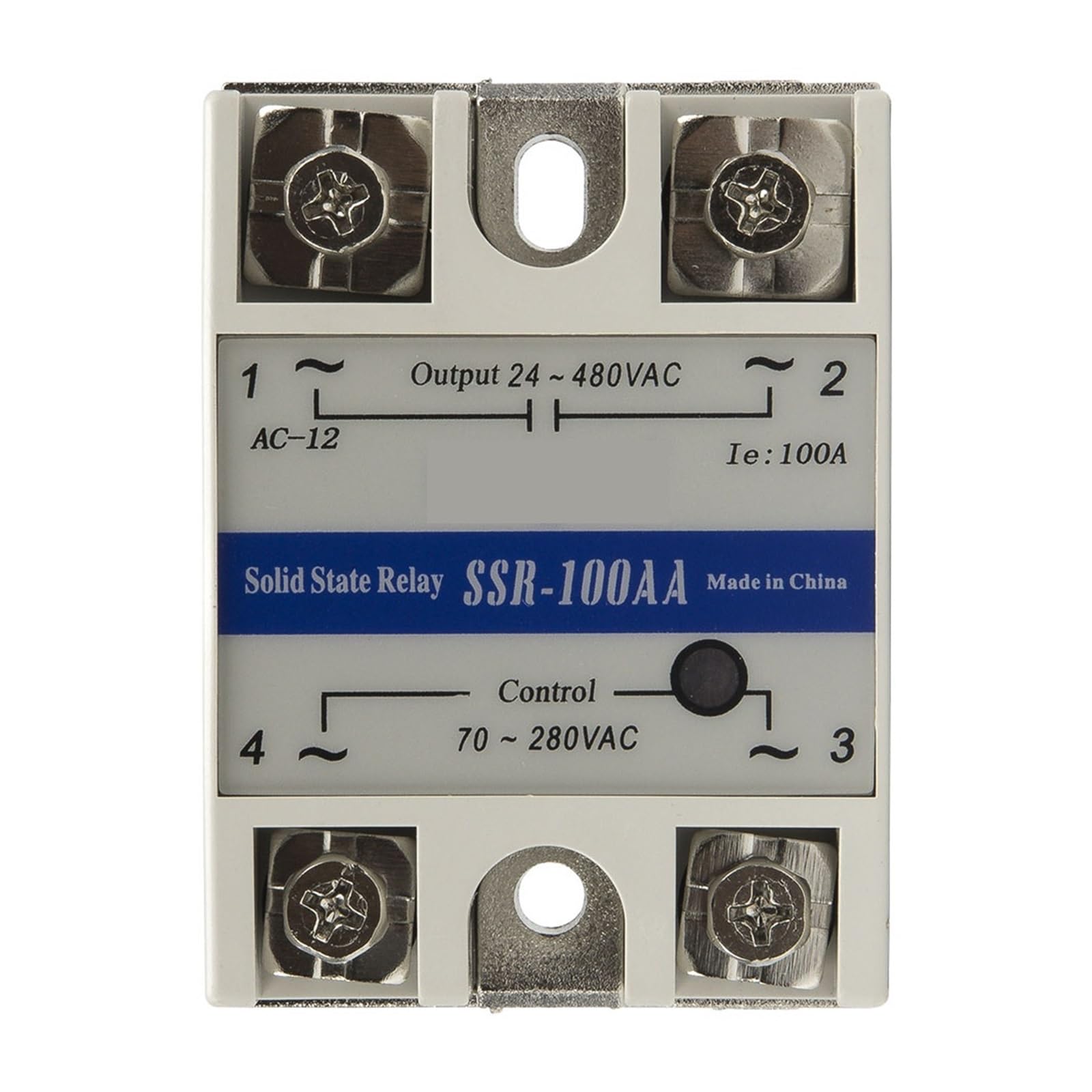 AARTERZZA 1 x SSR-100AA Single Phase AC to AC 100A Solid State Relay