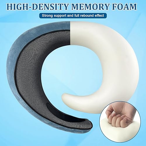 Miniatura 7 de Almohada de cuello de avión, almohada de viaje, almohada de avión, almohada de viaje de espuma viscoelástica, almohada de cuello de viaje para