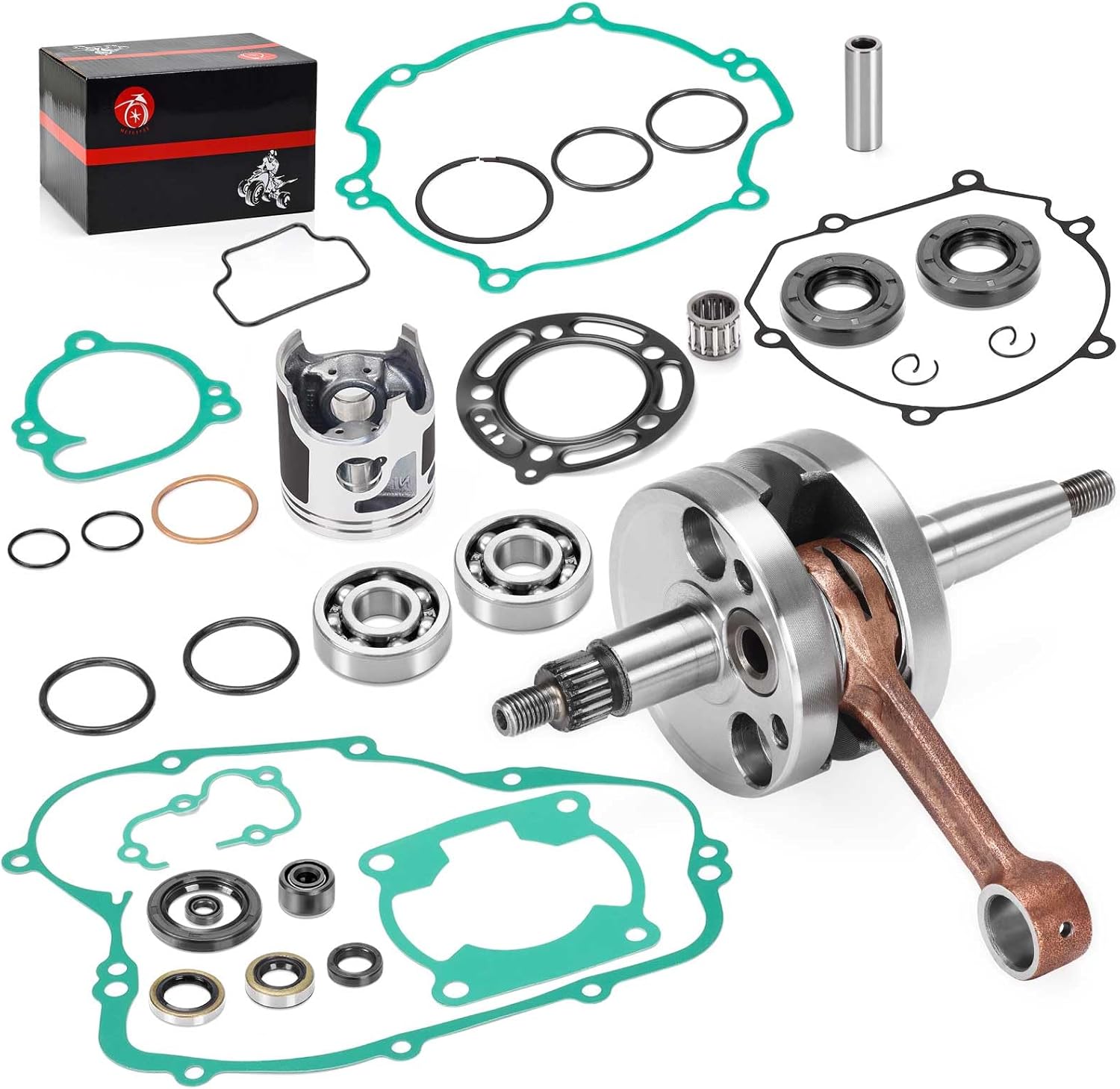 Engine Rebuild Kit Crankshaft Piston Gaskets Seal For Kawasaki KX 85 2006-2013 13001-0006 13031-0040