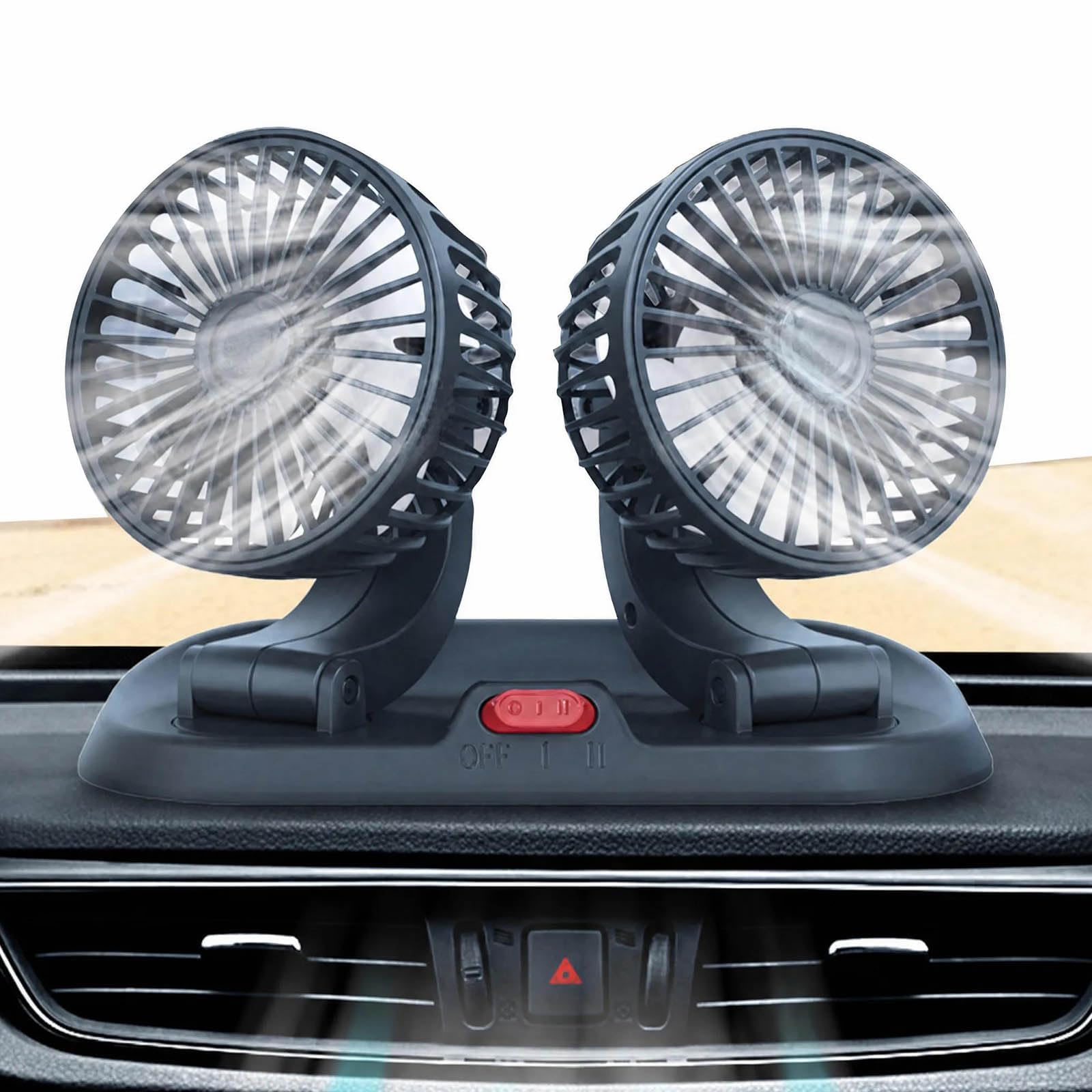 OLINOWL Dual Head Fan for Ford Ranger Raptor 2023-2026