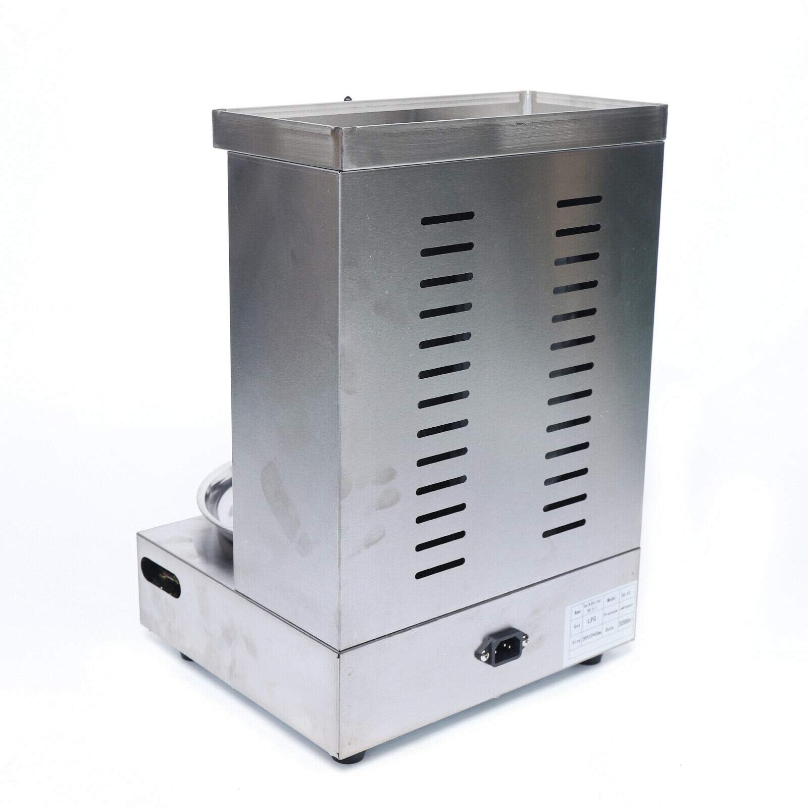 Döner/pollo e shish kebab vertical multigrill, contenitore di grasso in acciaio inox, macchina da broiler verticale a gas filatura kebab gyro grill macchina