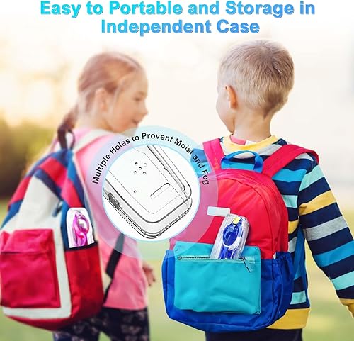 Miniatura 6 de Gafas de natación para niños con estuches, paquete de 2 gafas de natación antivaho sin fugas 180 visión clara para niños y niñas (edad 6-14)