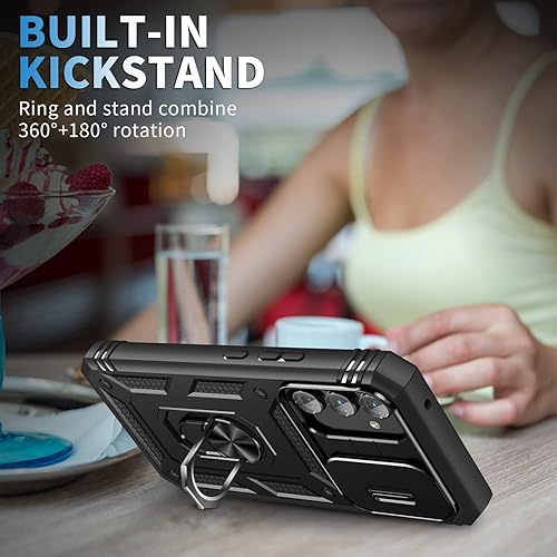 Miniatura 6 de IYTRRYH Funda para Samsung Galaxy A54 5G con 2 protectores de pantalla de vidrio templado, con anillo magnético y cubierta de cámara a prueba de