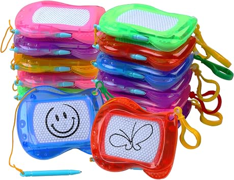 12 Pack Mini Drawing Board for Kids، Small Magnetic Doodle Board Set Backpack Keychain Clip Drawing Board، Erasable Sket and Painting Pad for Party Favor، Boys and Girls6 Colors