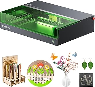 xTool S1 10W Enclosed Engraver Machine, Cutter and Engraving Machine for Home Craft DIY, 0.06 * 0.06mm Compressed Spot, Auto-Focus, 498 * 319, Precise Engraving on Wood, Metal, Acrylic, Leather