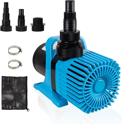 Hexago Bomba de agua sumergible de 8000 GPH, bomba de estanque de agua de 600 W con bolsa de barrera, cable de alimentación de 33 pies, bombas de