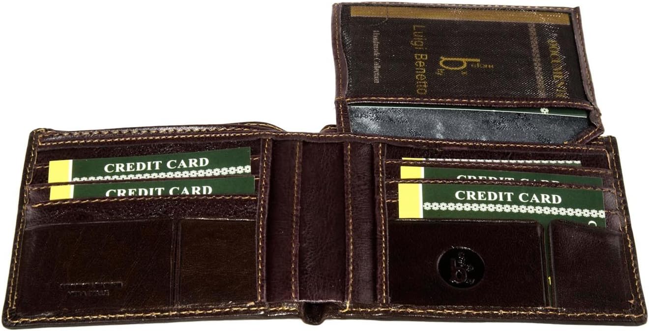 Wallet man LUIGI BENETTON rhum of leather credit card holder A4432