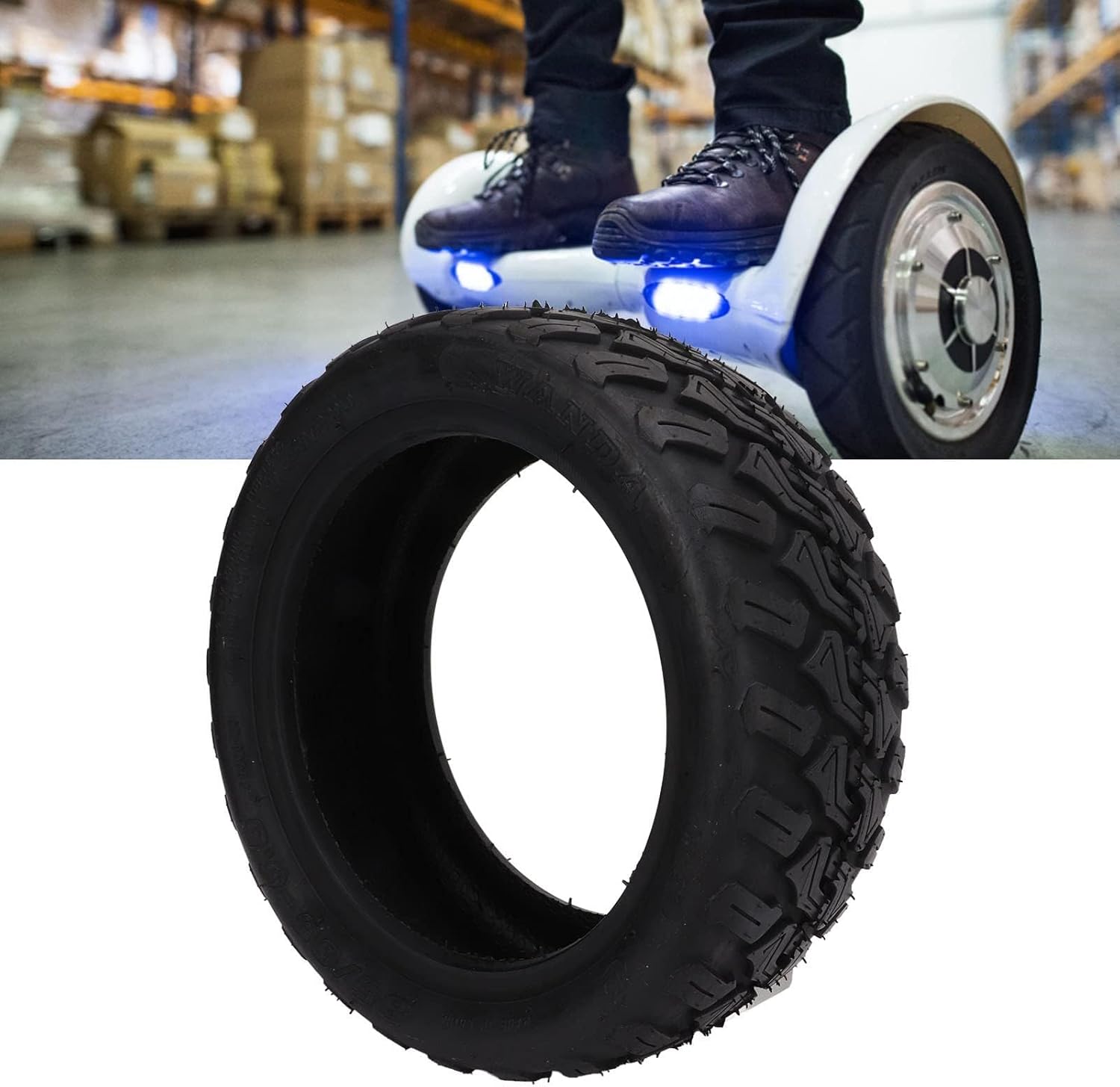 85x65-6.5 Electric Scooter Tire, Off Road Rubber Replacement Tire Honeycomb Design Non Inflatable Tyre for Balance Car Scooters