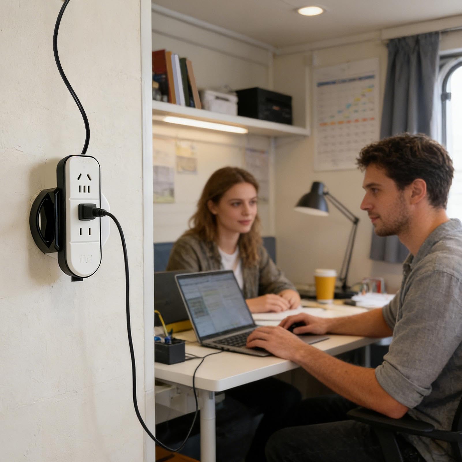 Supporto per mattoni elettrici con ventosa, supporto rotante per l'organizzazione dei cavi, design ad angolo regolabile per mobili da camera da letto, cucina e armadio