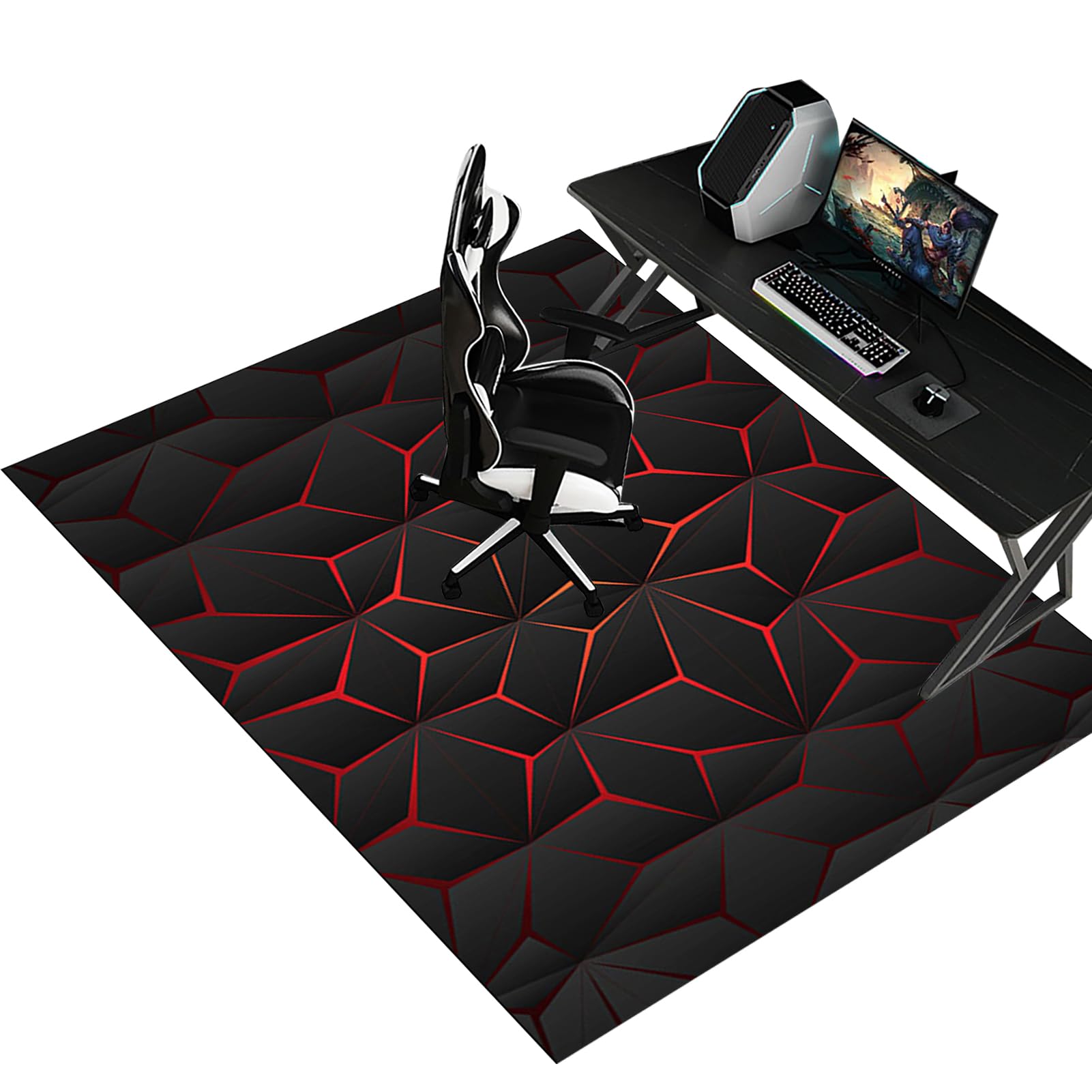 Fzamudng Office Chair Mat for Carpet Floor, Non-slip Carpet Protector, Heavy Duty Desk Mat, Floor Protectors 100 x 140 cm
