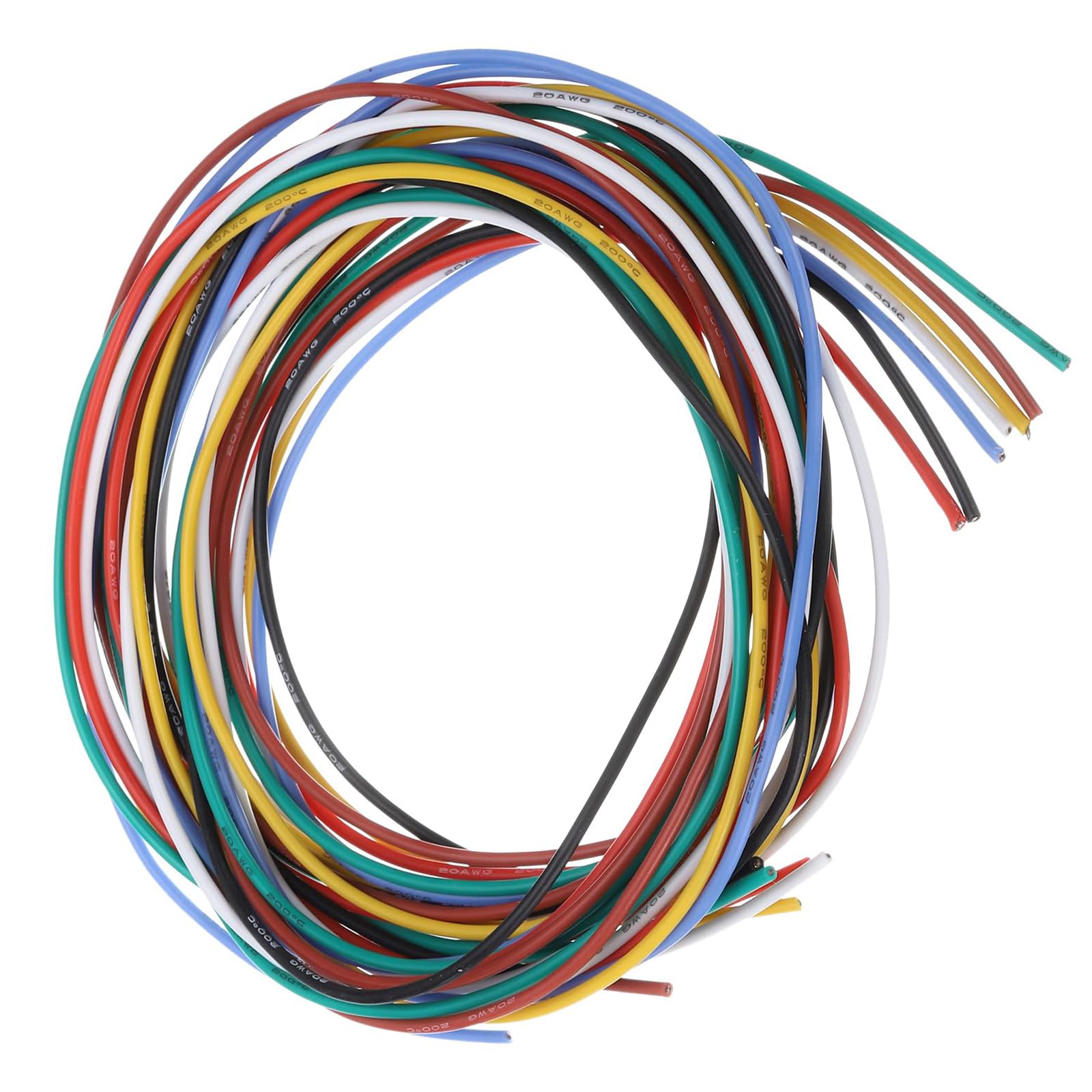 TA-VIGOR 22AWG Silicone Electrical Wire Kit, 7 Colours 1.5m/4.92ft Stranded Tinned Copper Hookup Wire Flexible Insulated Cable 600V 200°C for Car, Model, DIY, Appliances – 7pcs