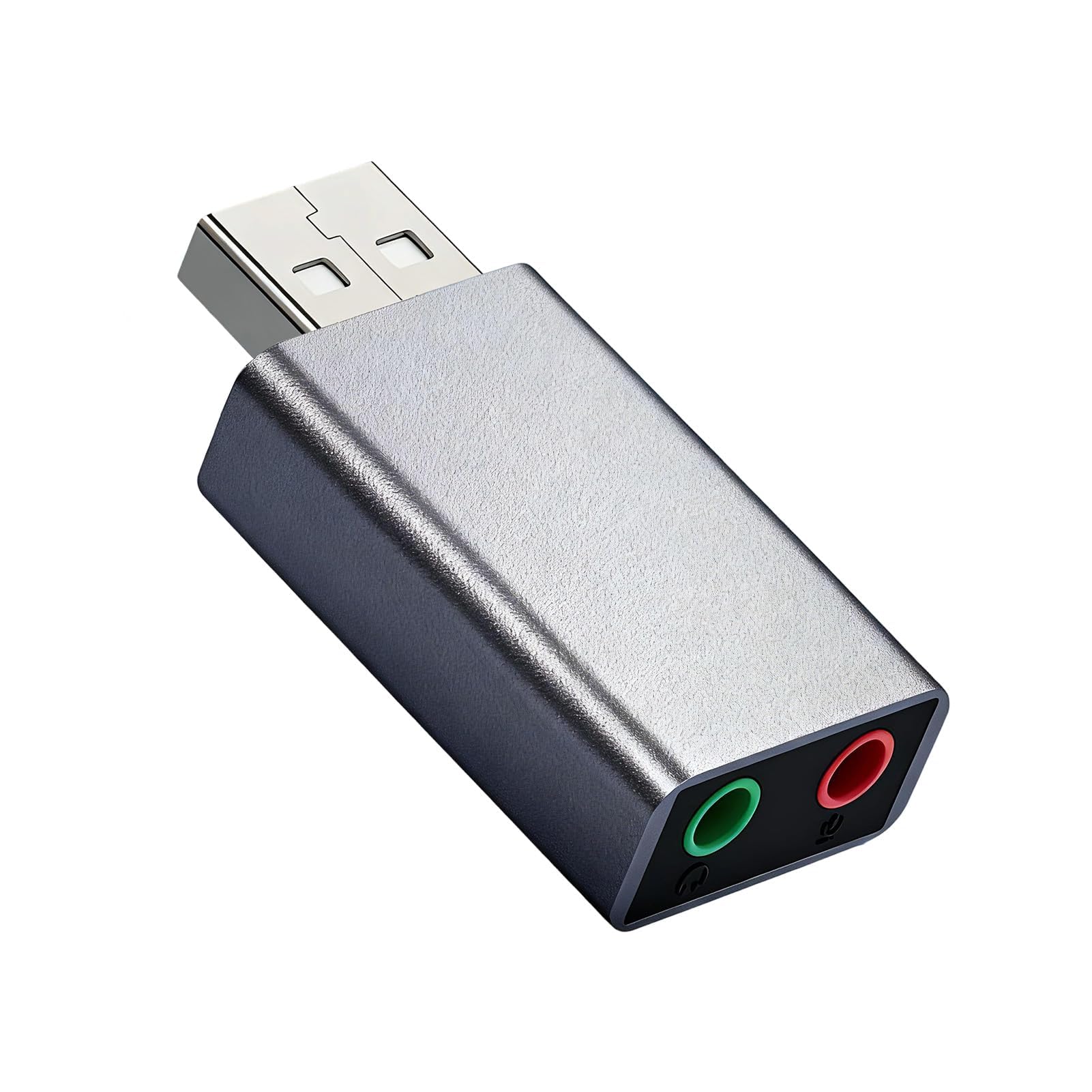 Adaptador USB a Jack 3.5 mm, Tarjeta de Sonido USB Externa para PC Laptop PS4 Auriculares con Micrófono, Adaptador de Audio 3D Compatible con Windows, Mac, Linux, Altavoces y Auriculares