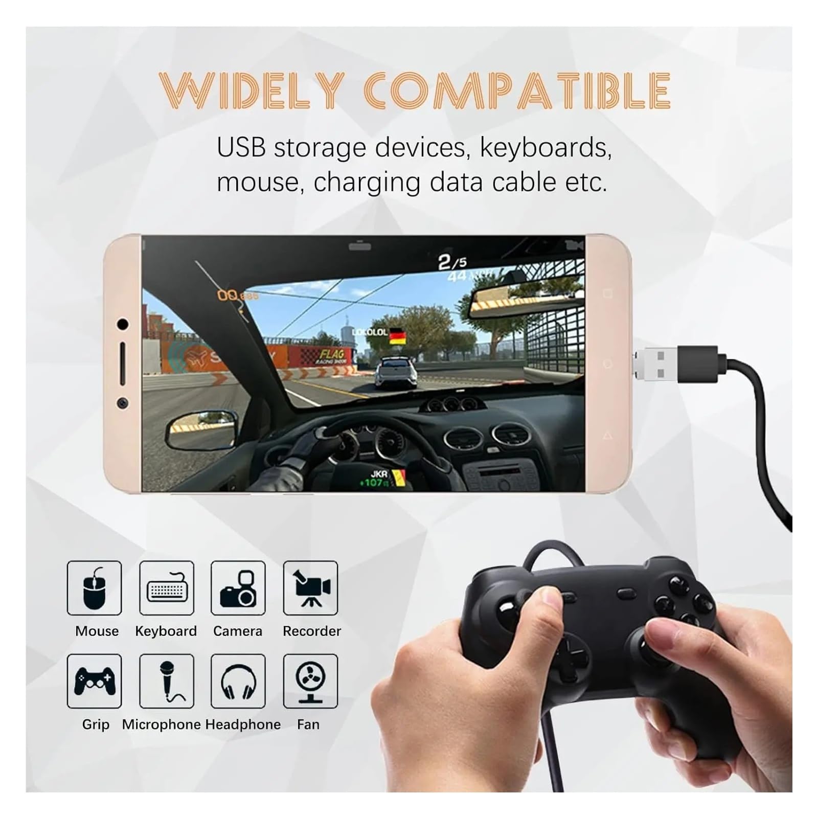 Adattatore OTG da USB-C maschio a USB 2.0 femmina, 1-20 pezzi (8 pezzi)