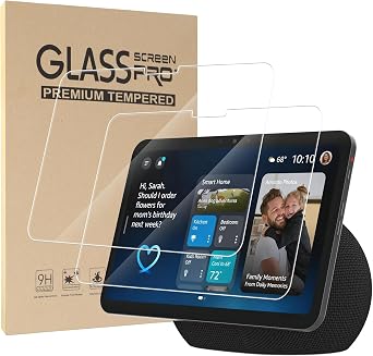 Hianjoo Screen Protector Compatible with Echo Show 8 8.7"4th Gen, 2025 Release / XiaoDu K16, Tempered Glass [HD Clarity] [9 Hardness] [Anti-Scratch] [Easy Installation]