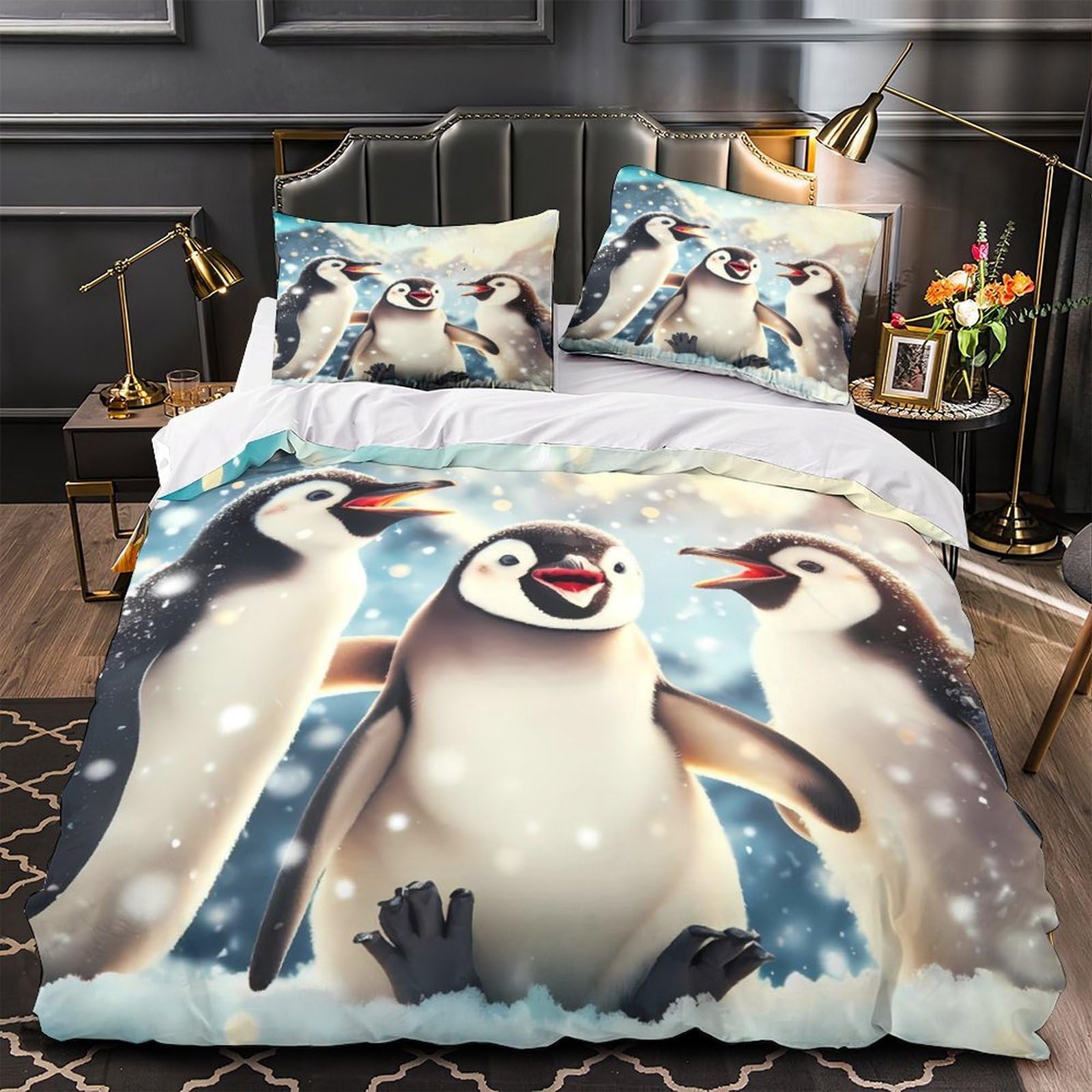 Housse de couette paon ultra douce et respirante avec zip 220x240