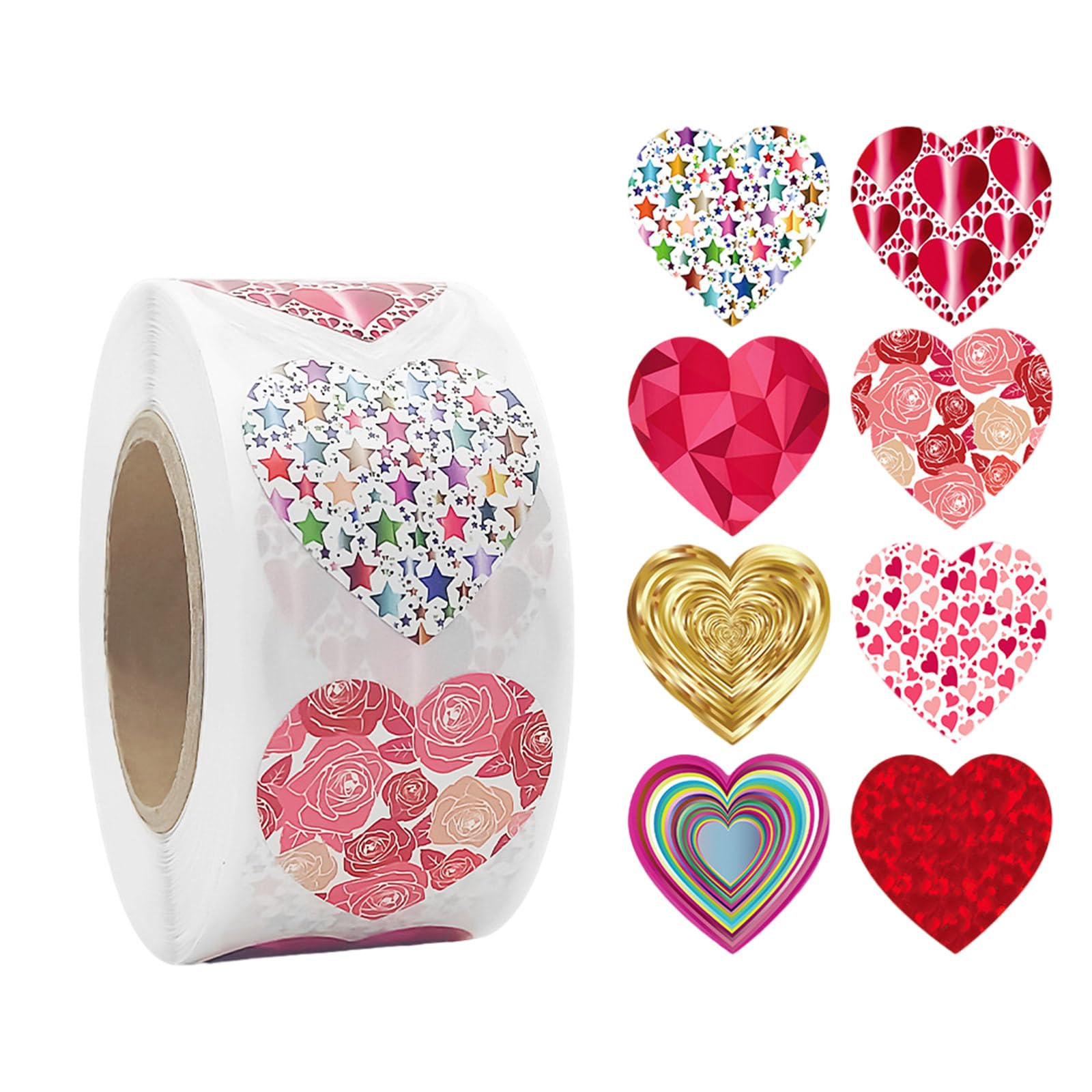 1 Roll 25mm Love Heart Sticker 1inch Labels Valentine ' s Day Adhesive for Craft Envelopes Cards Valentine ' s Day Love
