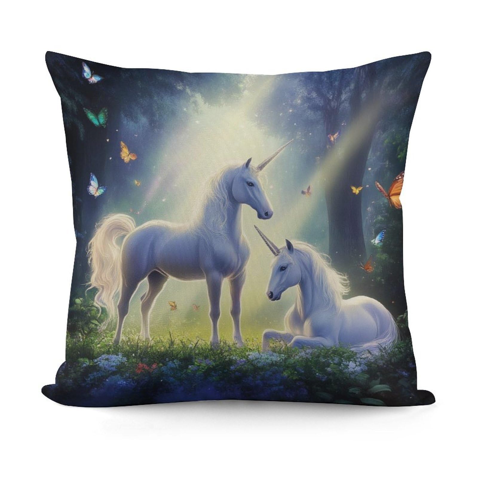 Smazdfxx Picture(547) Decorative Soft Love Unicorns Horses Art Plush Pattern Couch Pillow Covers With Zipper For Sofa, Bed, Living Room