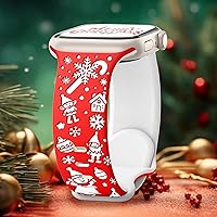 Vista 9 de Christmas Gift Compatible with Christmas Apple Watch Bands for Women 49mm 46mm 45mm 44mm 42mm, Soft Silicone Santa Claus for Apple Watch Ultra 3