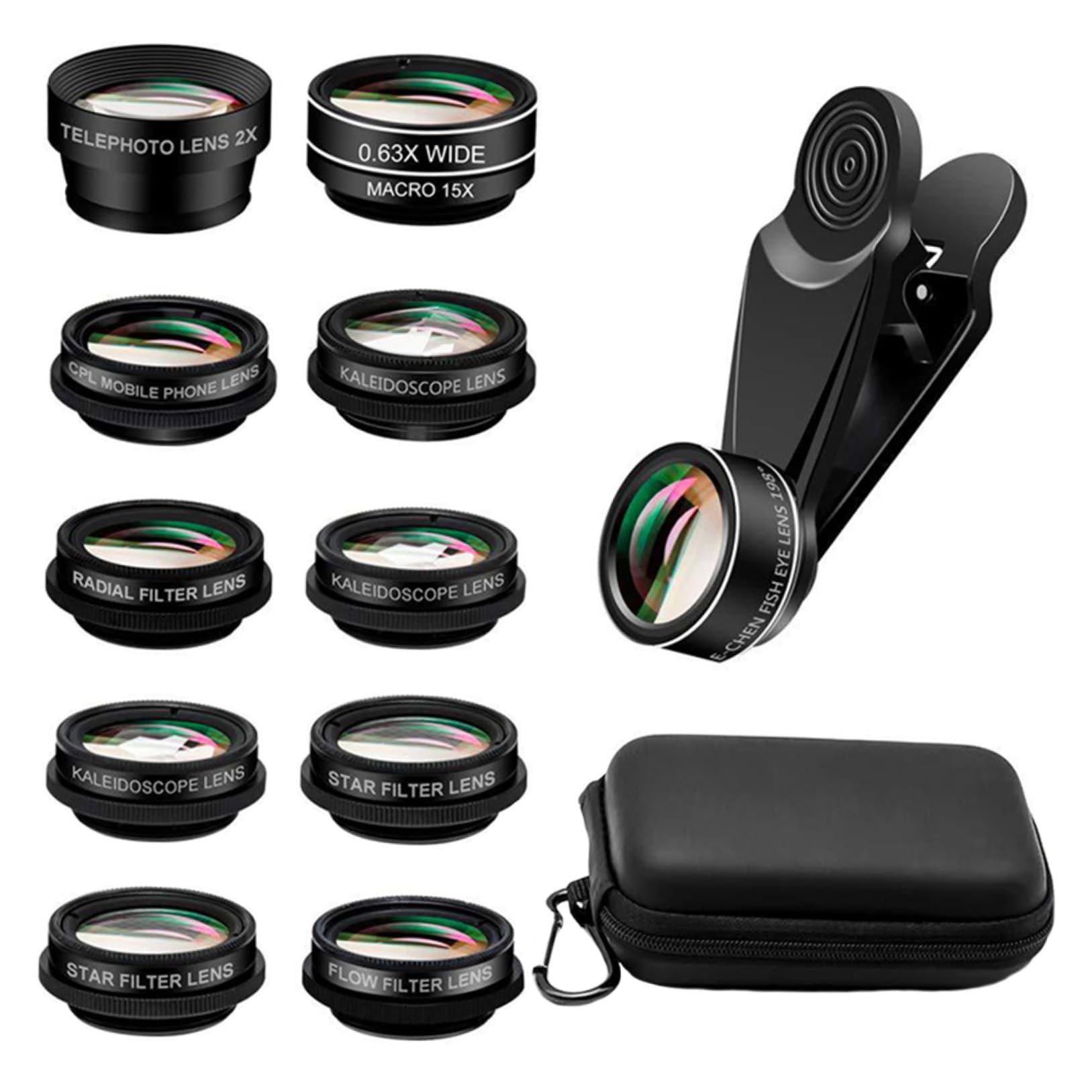 SHINEOFI Kit Obiettivo per Telefono in Lega Leggera e Vetro Lente Grandangolare e Macro per Fotografia Professionale
