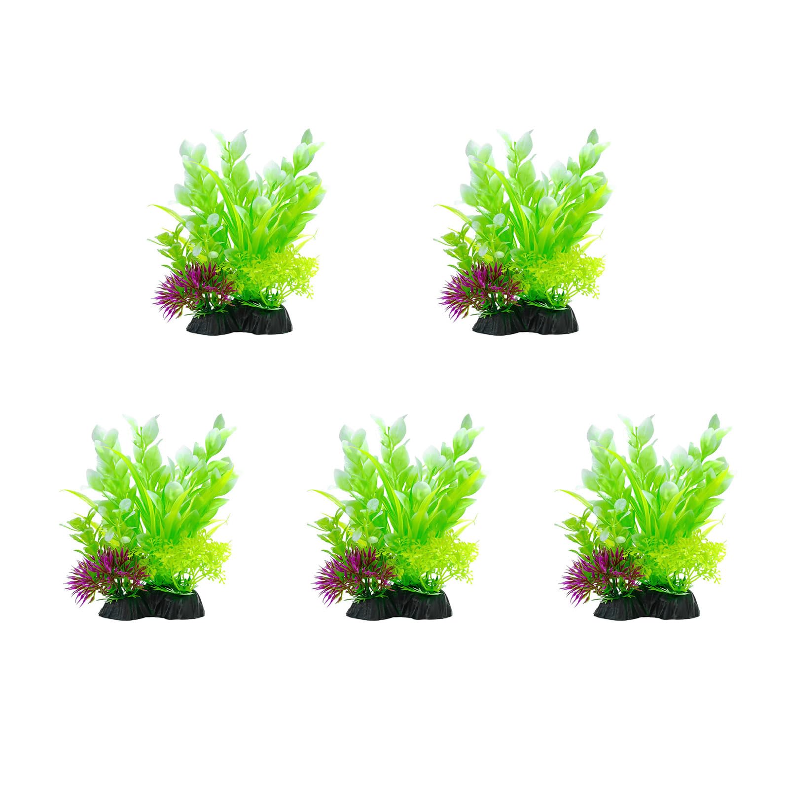 HDOYTXXM 5PCS Artificial Water Plant Realistic Aquariums Decoration with Base for Home Fishtanks Landscape Underwater Decoration