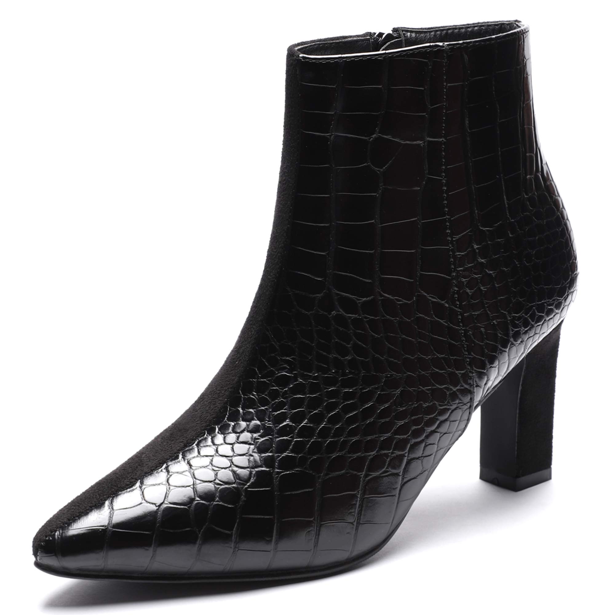 High Heels Ankle Boots-Womens Suede Pointed Toe Pumps Booties